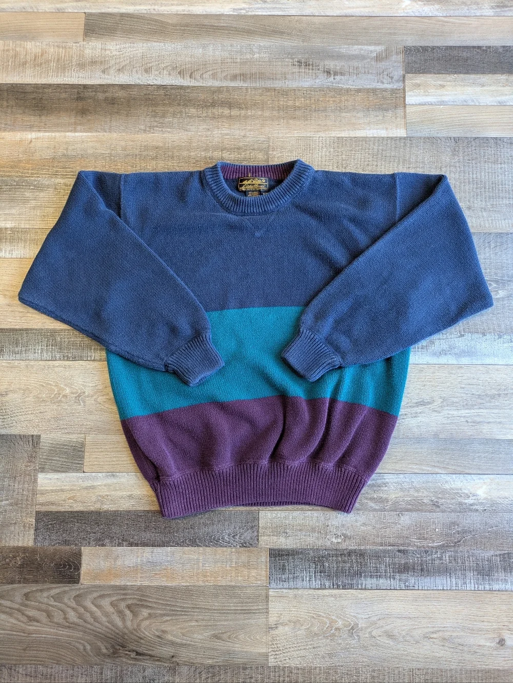 Vintage Eddie Bauer Color Block Sweater, Men's Small - Picture 1 of 5